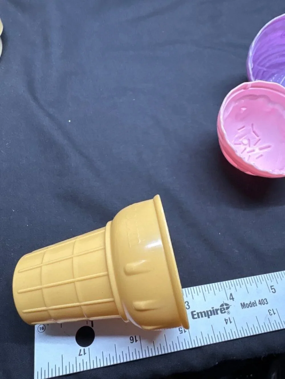 Plastic Ice Cream Cone Toys Set Of 2 Pink & Purple Detachable Tops Pretend Play